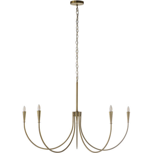 Luzon 5 Light 48 inch Plated Dark Antique Brushed Brass Chandelier Ceiling Light