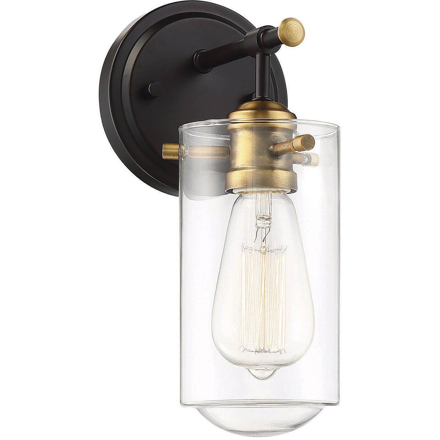 Clayton 1 Light 5 inch English Bronze and Warm Brass Wall Sconce Wall Light, Essentials