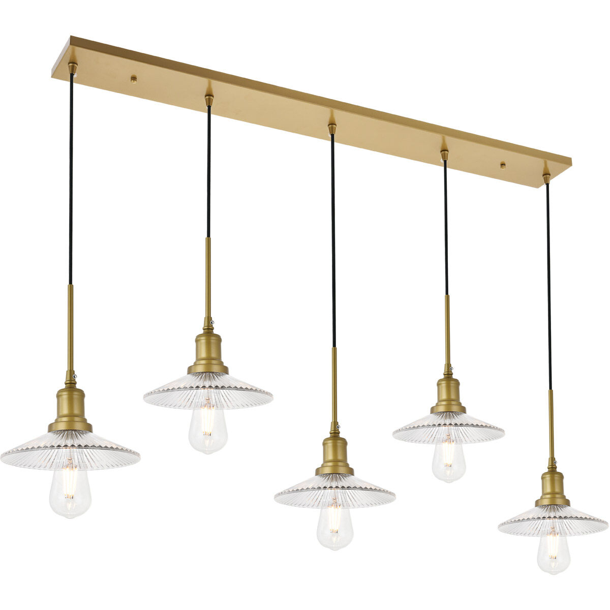 Waltz 5 Light 49 inch Brass Pendant Ceiling Light