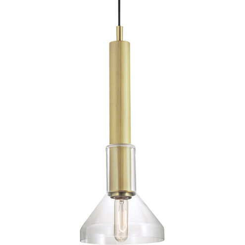 Funnel 1 Light 7.63 inch Satin Brass Pendant Ceiling Light