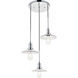 Waltz 3 Light 19 inch Chrome Pendant Ceiling Light