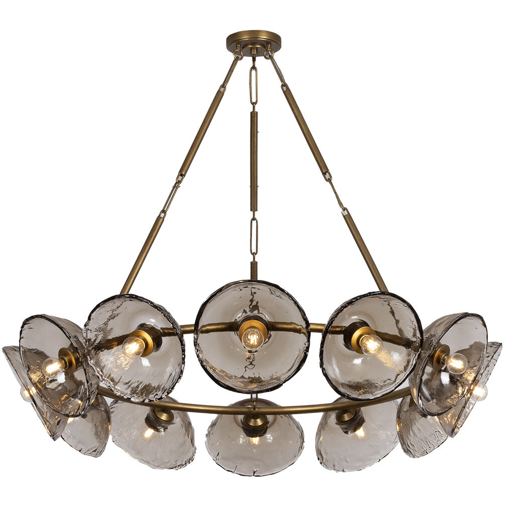 Diego 12 Light 48.5 inch Patina Gold Leaf Chandelier Ceiling Light