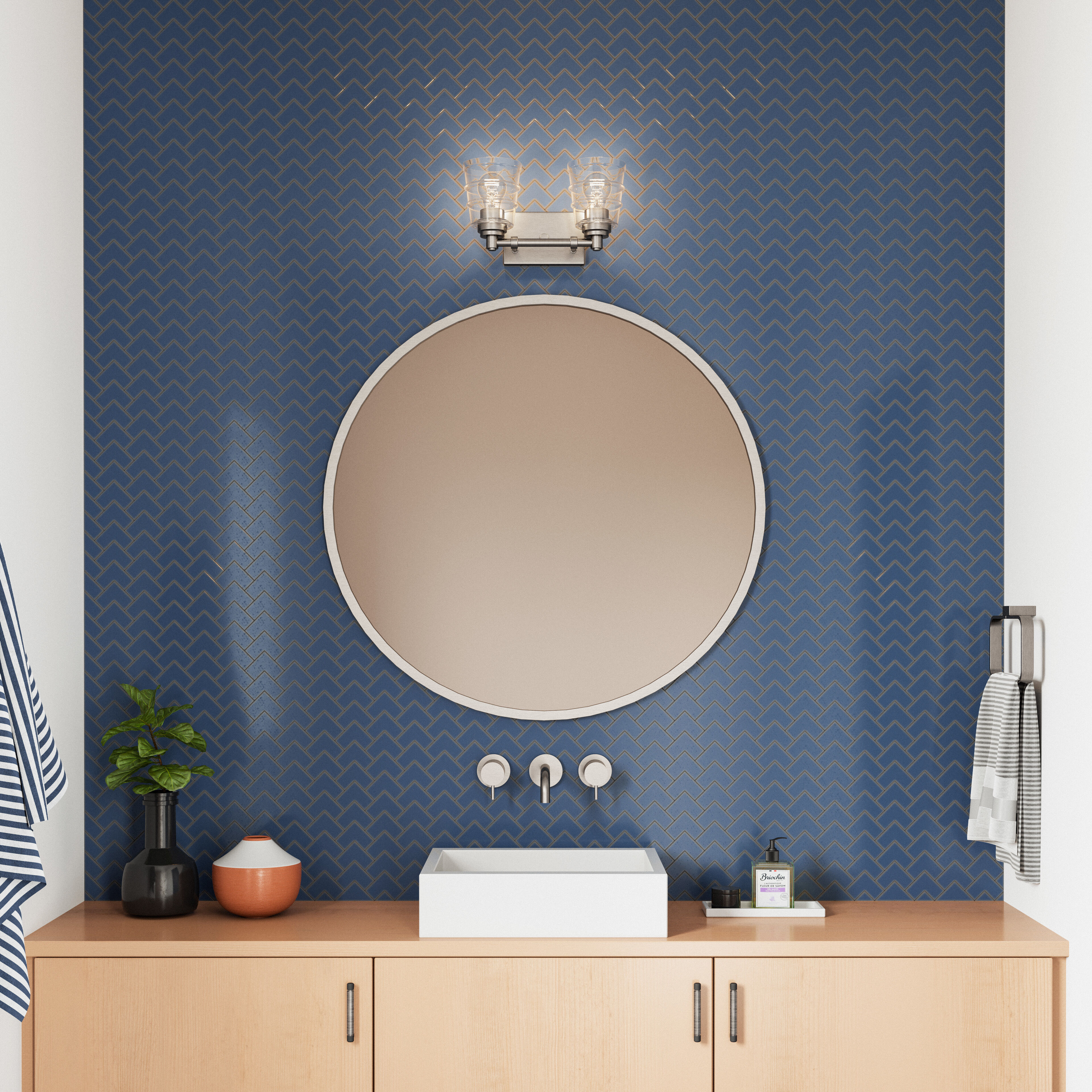 Pulsate Vanity Light Wall Light in Satin Nickel