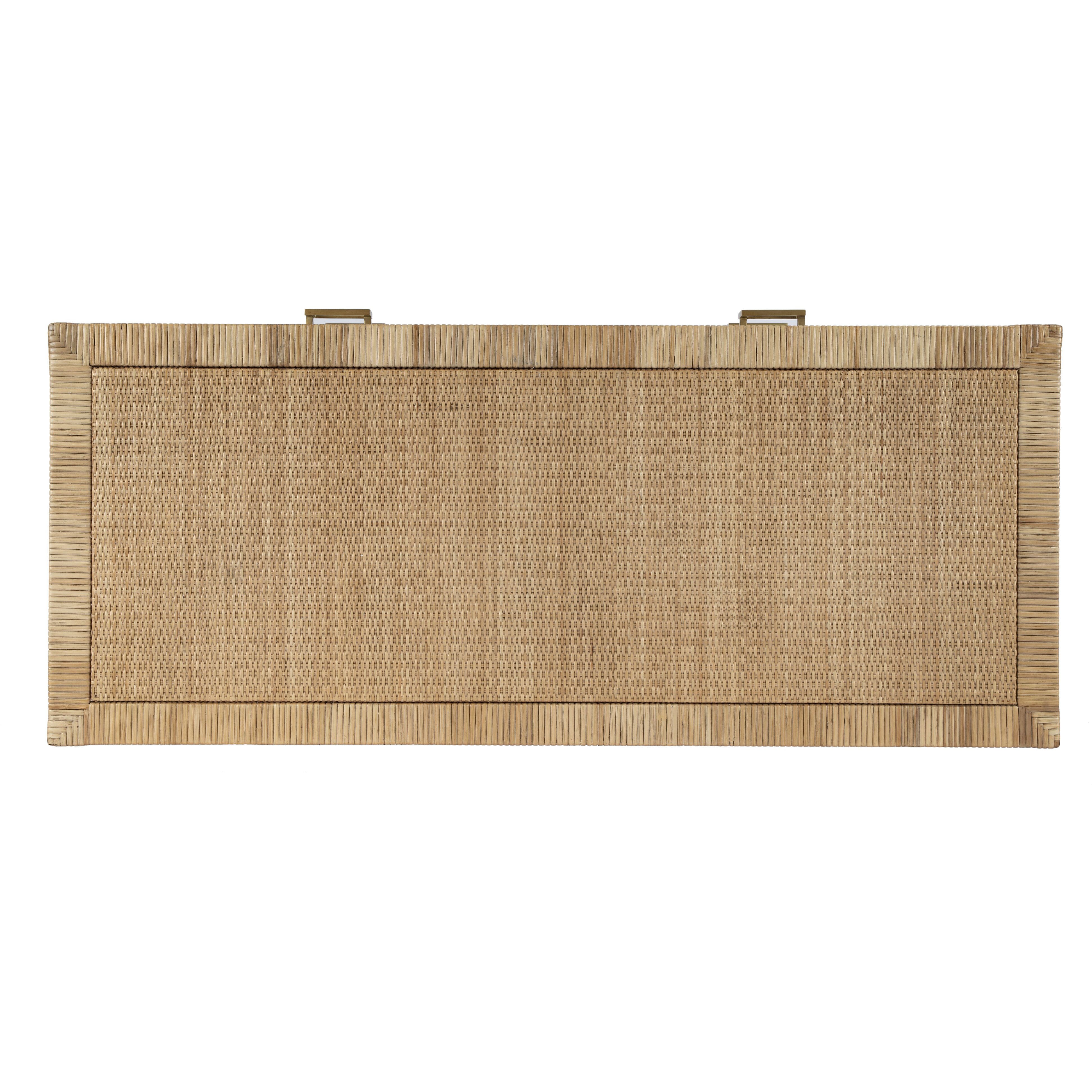 Corfu 6 Drawer Natural Rattan Double Dresser in Natural and White