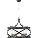 Malcalester 6 Light 24 inch Matte Black and Brushed Nickel Chandelier Ceiling Light