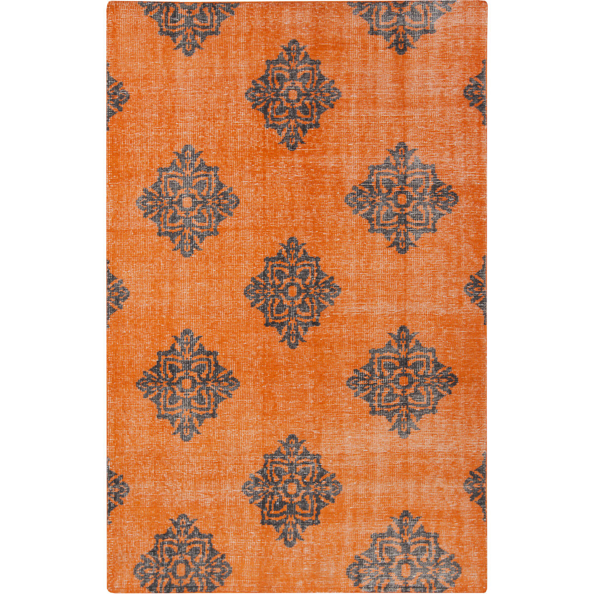Zahra 102 X 66 inch Orange and Black Area Rug, Wool