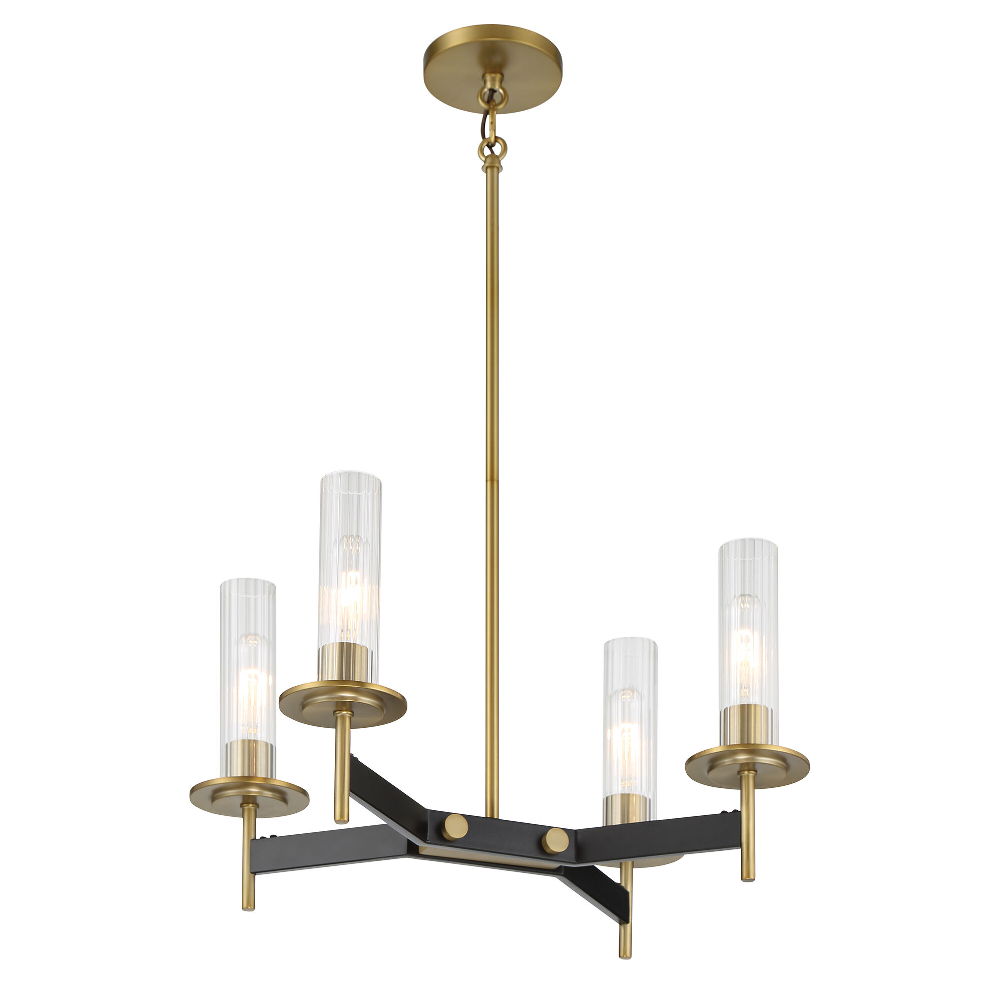 Baldwin Park 4 Light 18 inch Coal/Soft Brass Chandelier Ceiling Light