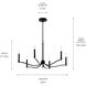 Malene 6 Light Black Chandelier Ceiling Light, 1 Tier Small