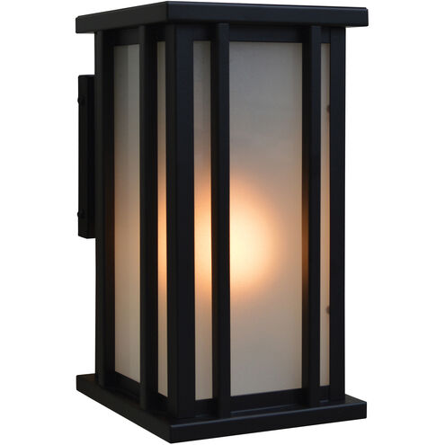 Glencoe 1 Light 11 inch Satin Black Outdoor Wall Mount in Tan