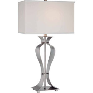 Gada 30 inch 150.00 watt Polished Steel Table Lamp Portable Light