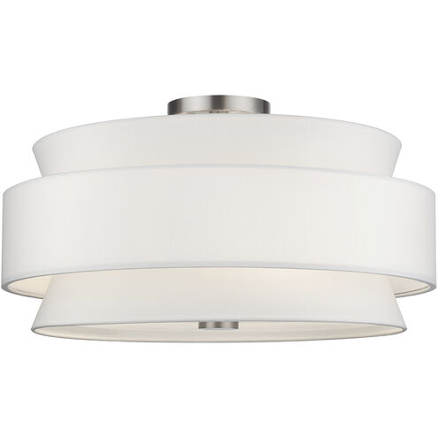 Fontana 5 Light 21 inch Brushed Nickel Semi-Flush Ceiling Light