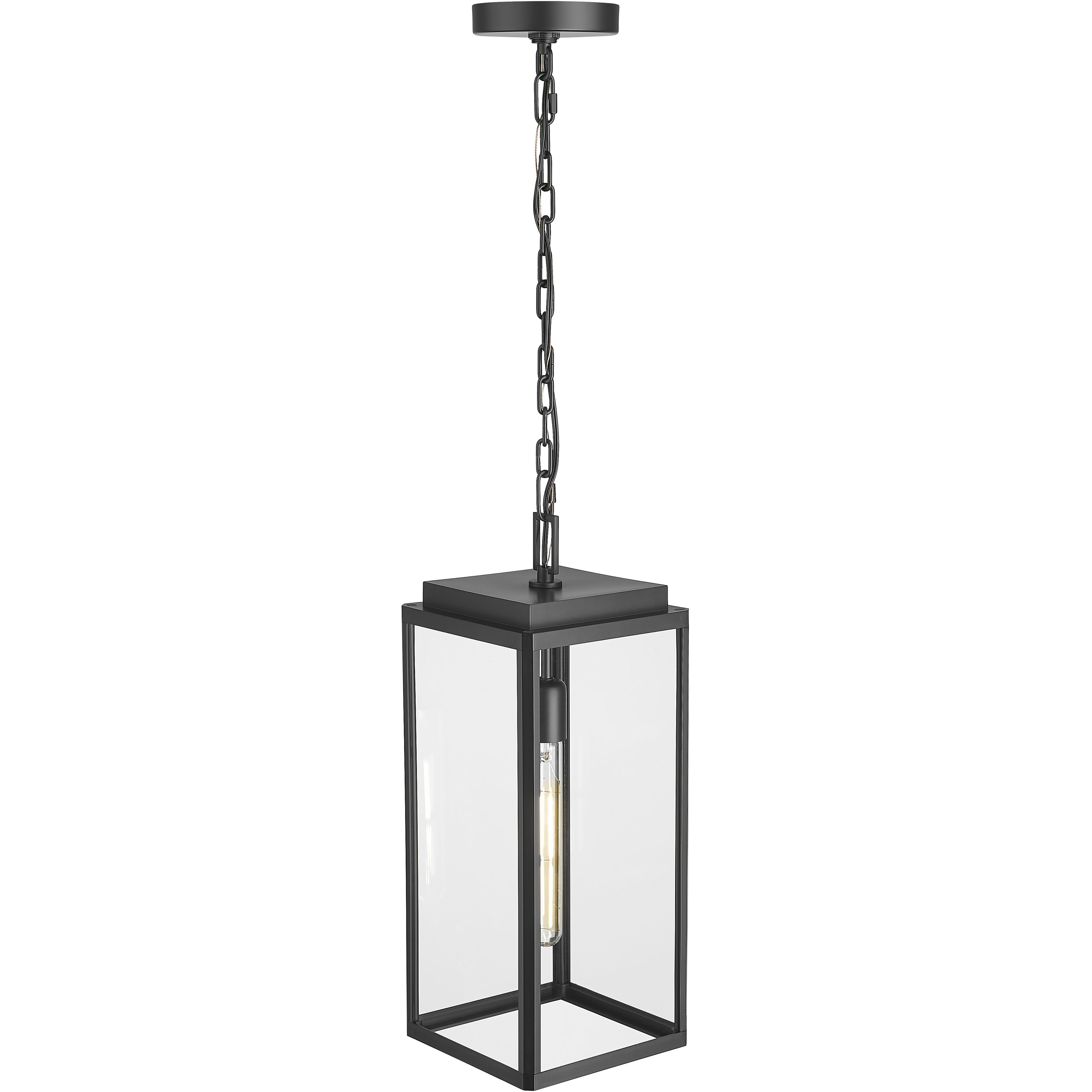 Alpharetta 1 Light 7.5 inch Powder Coated Black Outdoor Hanging Lantern