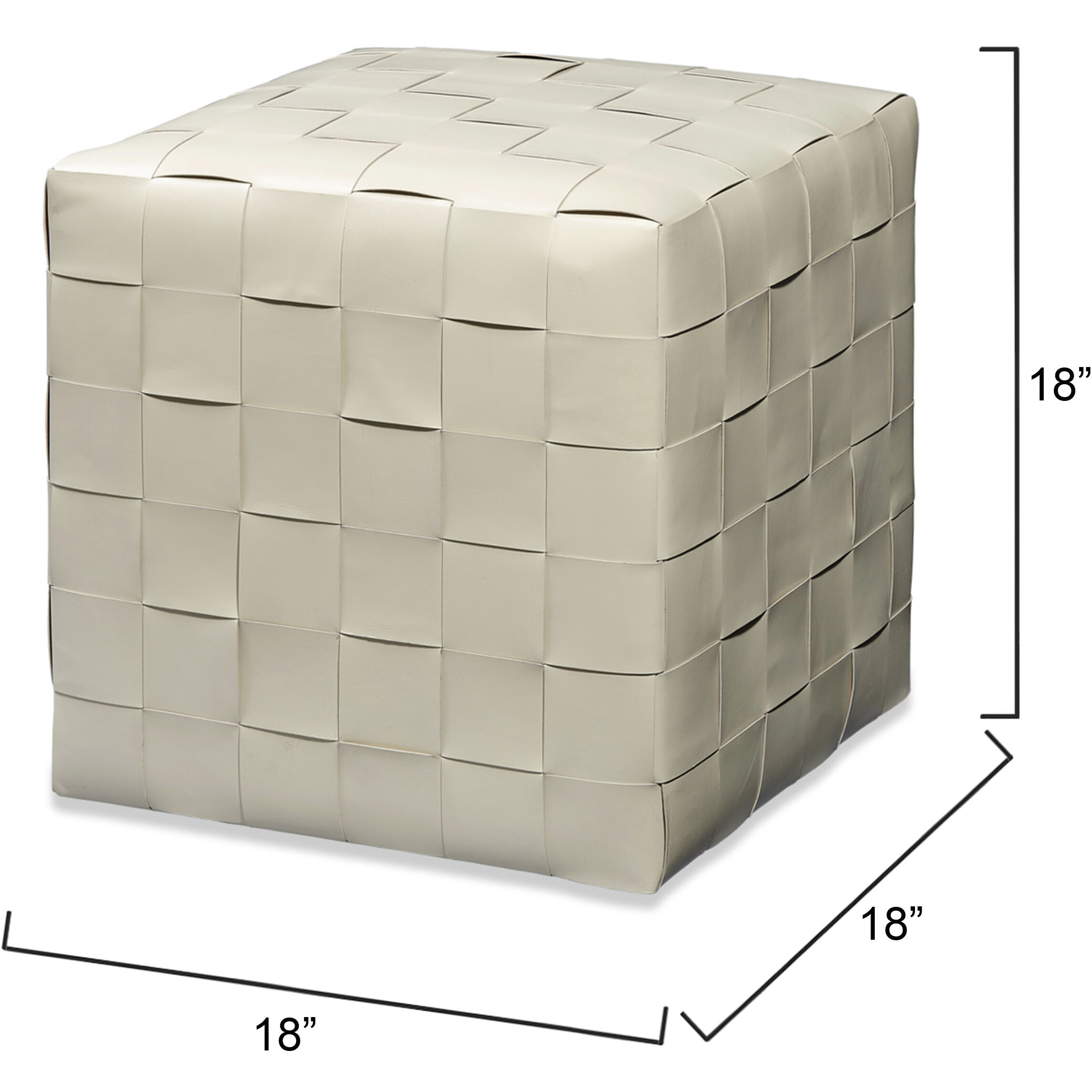 Ottoman 18 inch Cream Ottoman