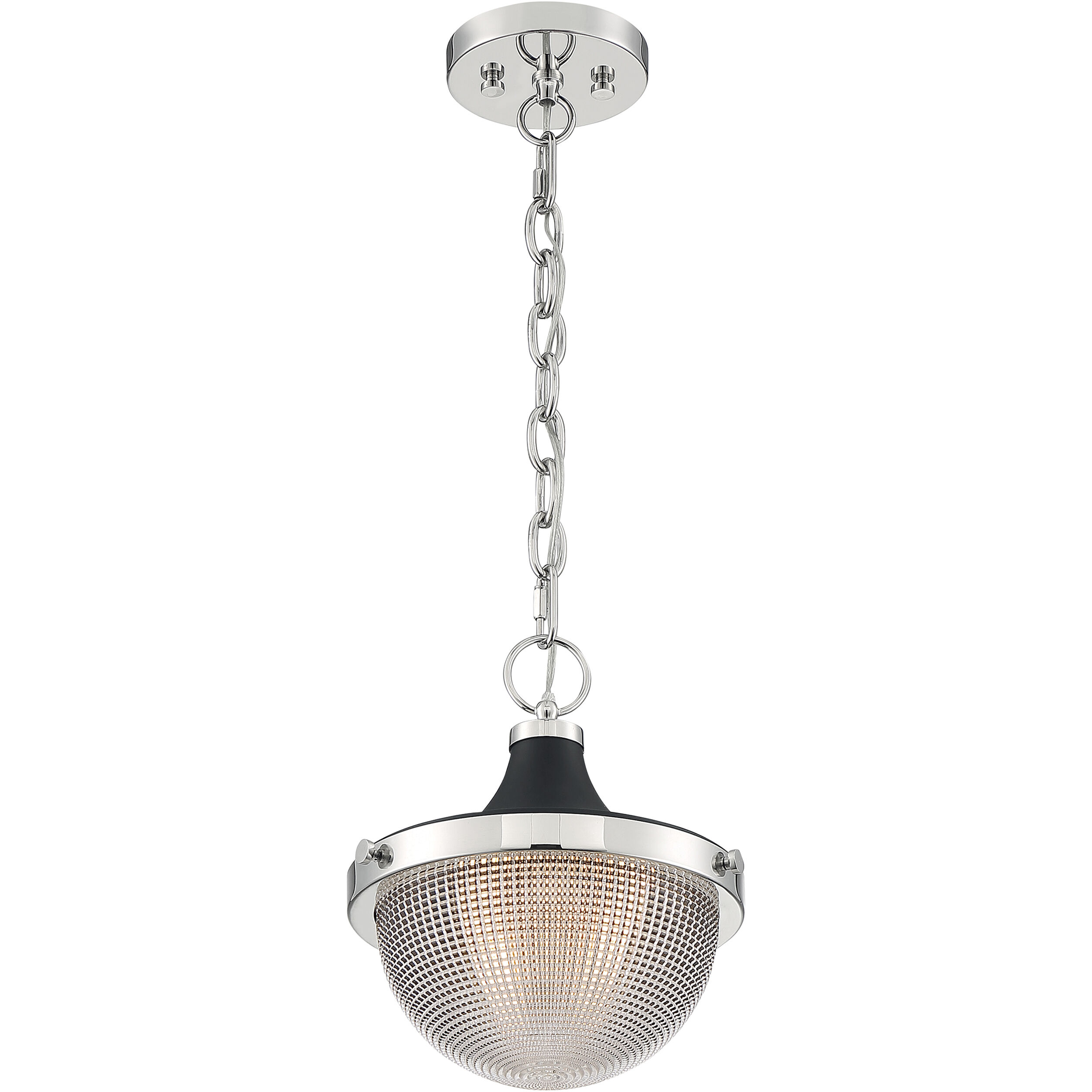 Faro 1 Light 10 inch Polished Nickel and Black Accents Pendant Ceiling Light