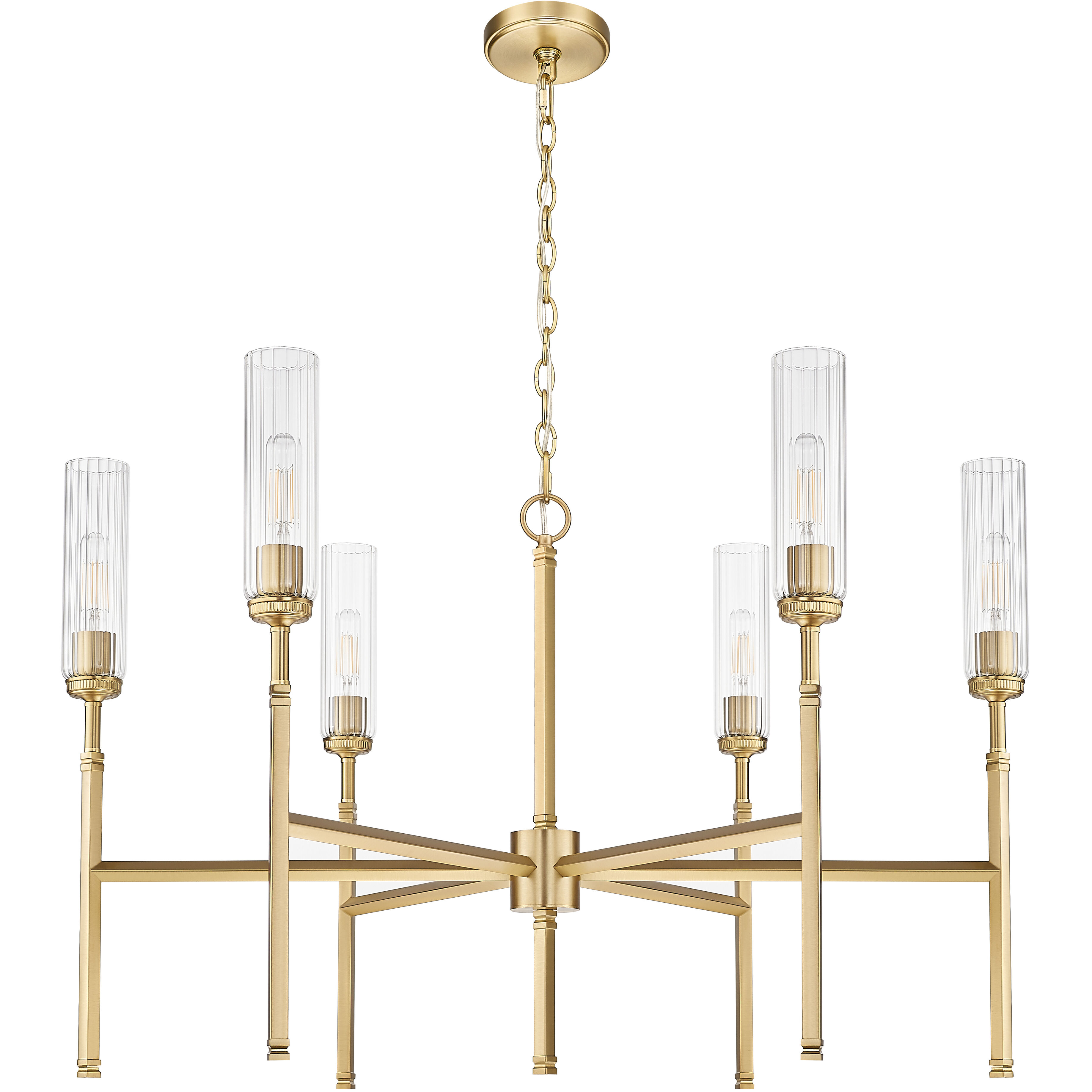 Esme 6 Light 38 inch Modern Gold Chandelier Ceiling Light