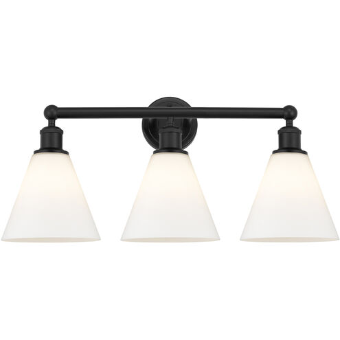Berkshire 3 Light 26 inch Matte Black Bath Vanity Light Wall Light in Matte White