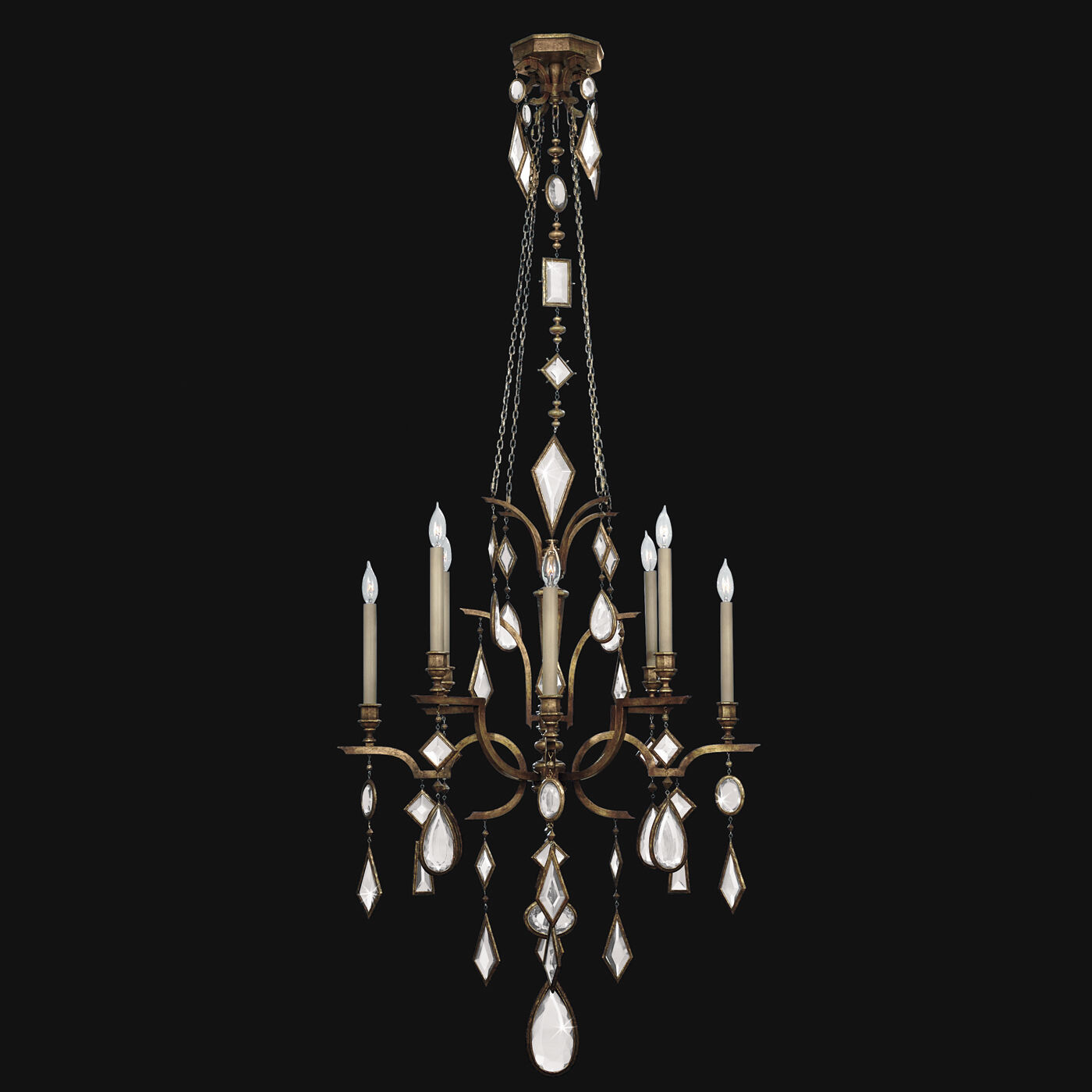 Encased Gems 8 Light 31 inch Bronze Chandelier Ceiling Light in Clear Crystal