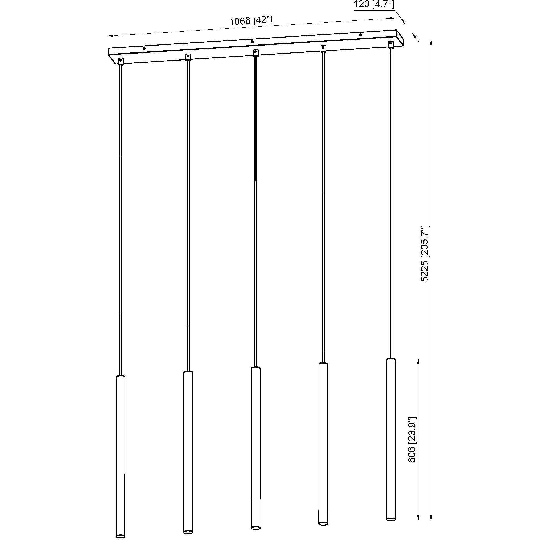 Forest Linear Chandelier Ceiling Light in Modern Gold