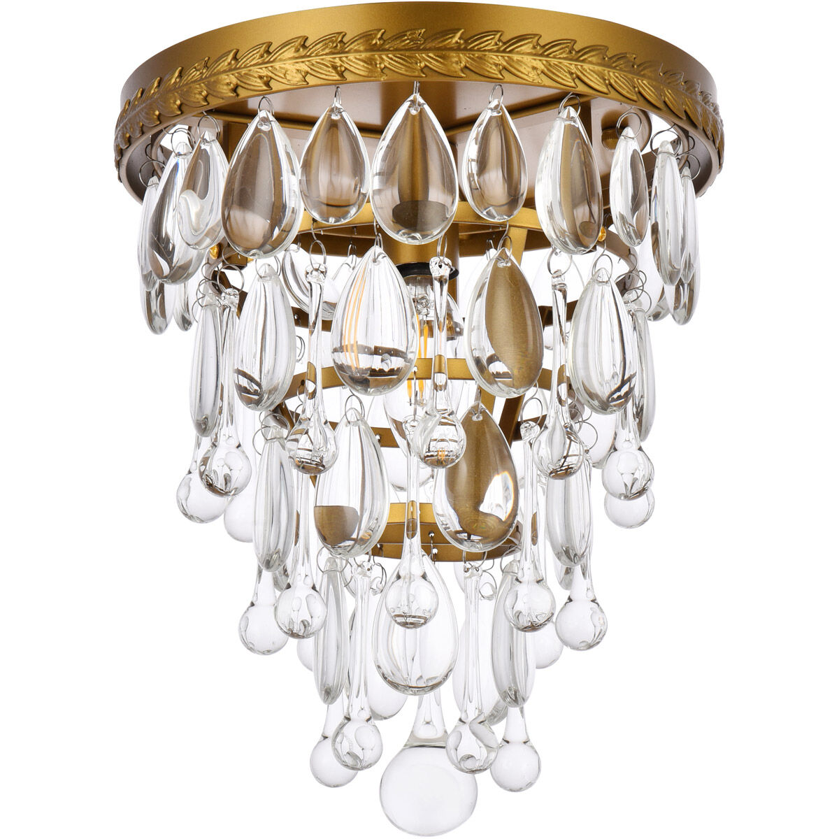 Nordic 1 Light 9 inch Brass Flush Mount Ceiling Light