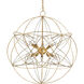 Zenda 10 Light 34 inch Contemporary Gold Leaf/Contemporary Silver Leaf Chandelier Ceiling Light