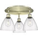 Bristol Glass 3 Light 19.25 inch Antique Brass Flush Mount Ceiling Light in Seedy