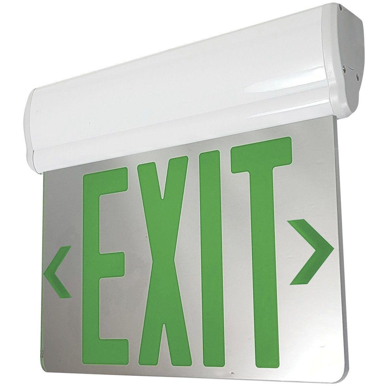 Aaliyah 1 Light Green Letters and White Housing Exit / Emergency Ceiling Light