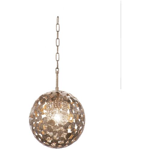 Belladonna 1 Light 12 inch Antique Silver Leaf Mini Pendant Ceiling Light