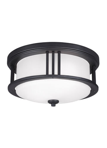 Crowell 2 Light 14.06 inch Black Outdoor Ceiling Flush Mount