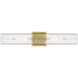 Bolivar 2 Light 4 inch Brushed Brass Bath Vanity Light Wall Light in Clear Glass