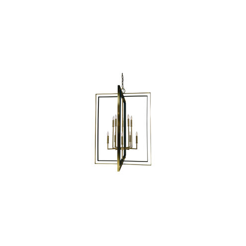 Symmetry 10 Light 33 inch Polished Nickel with Matte Black Foyer Chandelier Ceiling Light in Polished Nickel/Matte Black