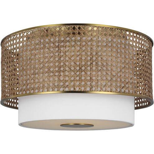 kate spade new york Sawyer 3 Light 18 inch Blonde Rattan Flush Mount Ceiling Light
