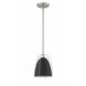 Vilia Mini 1 Light 9 inch Black and Satin Nickel Pendant Ceiling Light
