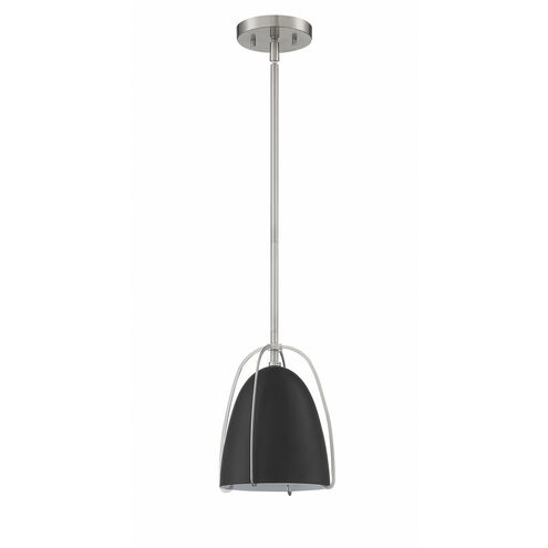 Vilia Mini 1 Light 9 inch Black and Satin Nickel Pendant Ceiling Light