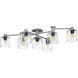 Axel 7 Light 58.75 inch Brushed Nickel with Black Indoor Semi-Flush Mount Ceiling Light