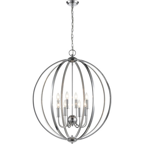 Venue 8 Light 32 inch Chrome with Clear Chandelier Ceiling Light