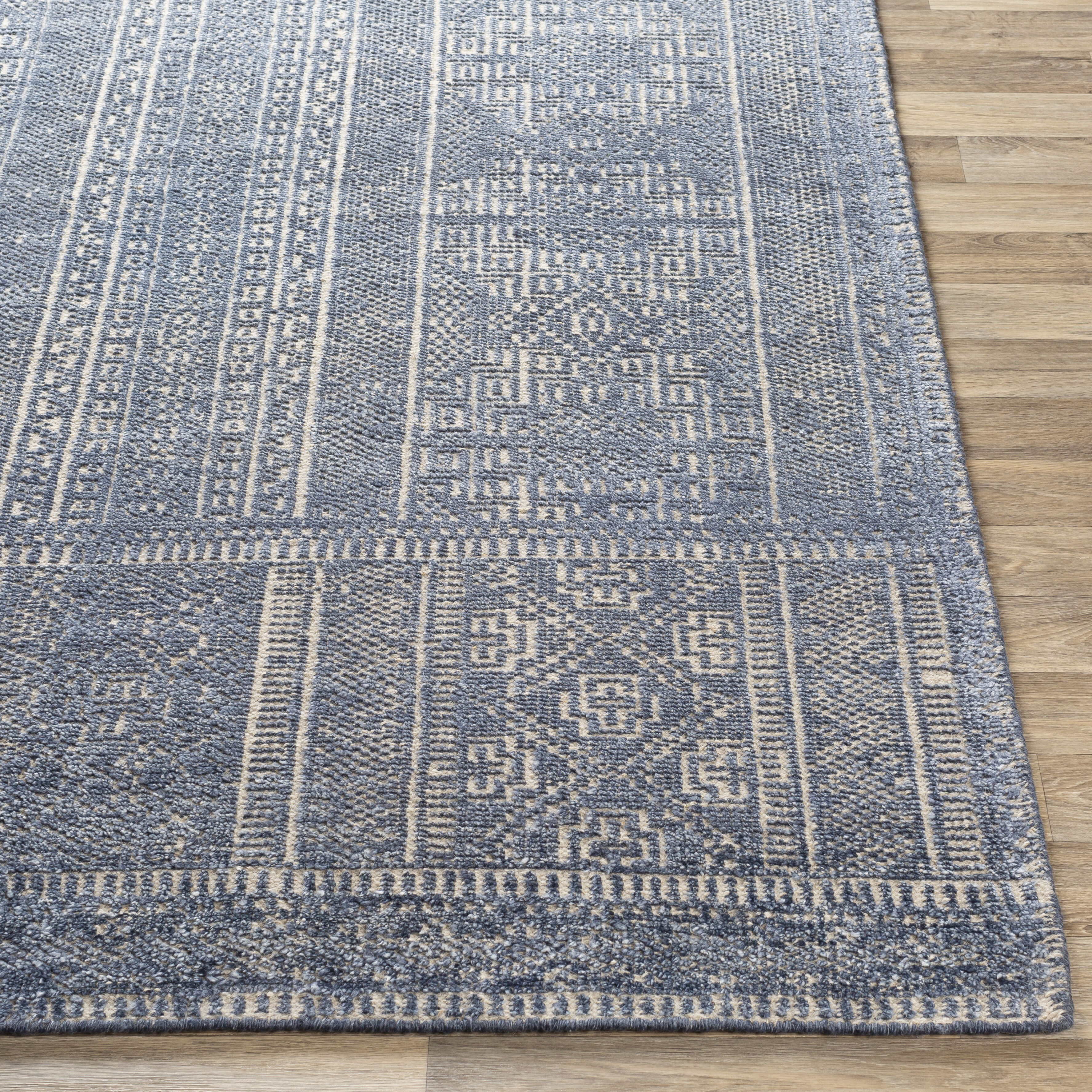 Sylvia 36 X 24 inch Dark Blue Rug, Rectangle