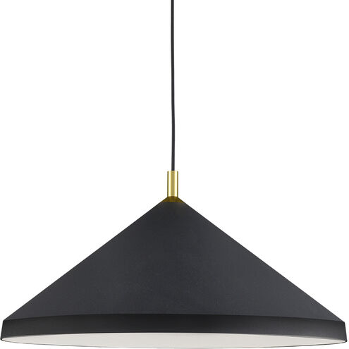 Dorothy 1 Light 26 inch Black With Gold Detail Pendant Ceiling Light