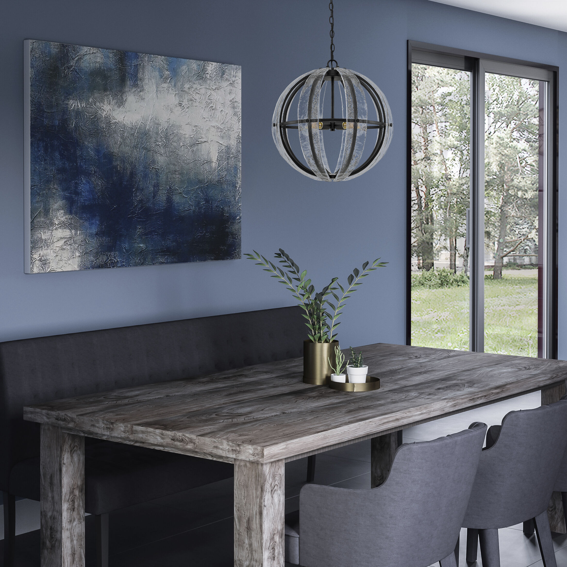 Dre 4 Light 22 inch Matte Black Pendant Ceiling Light