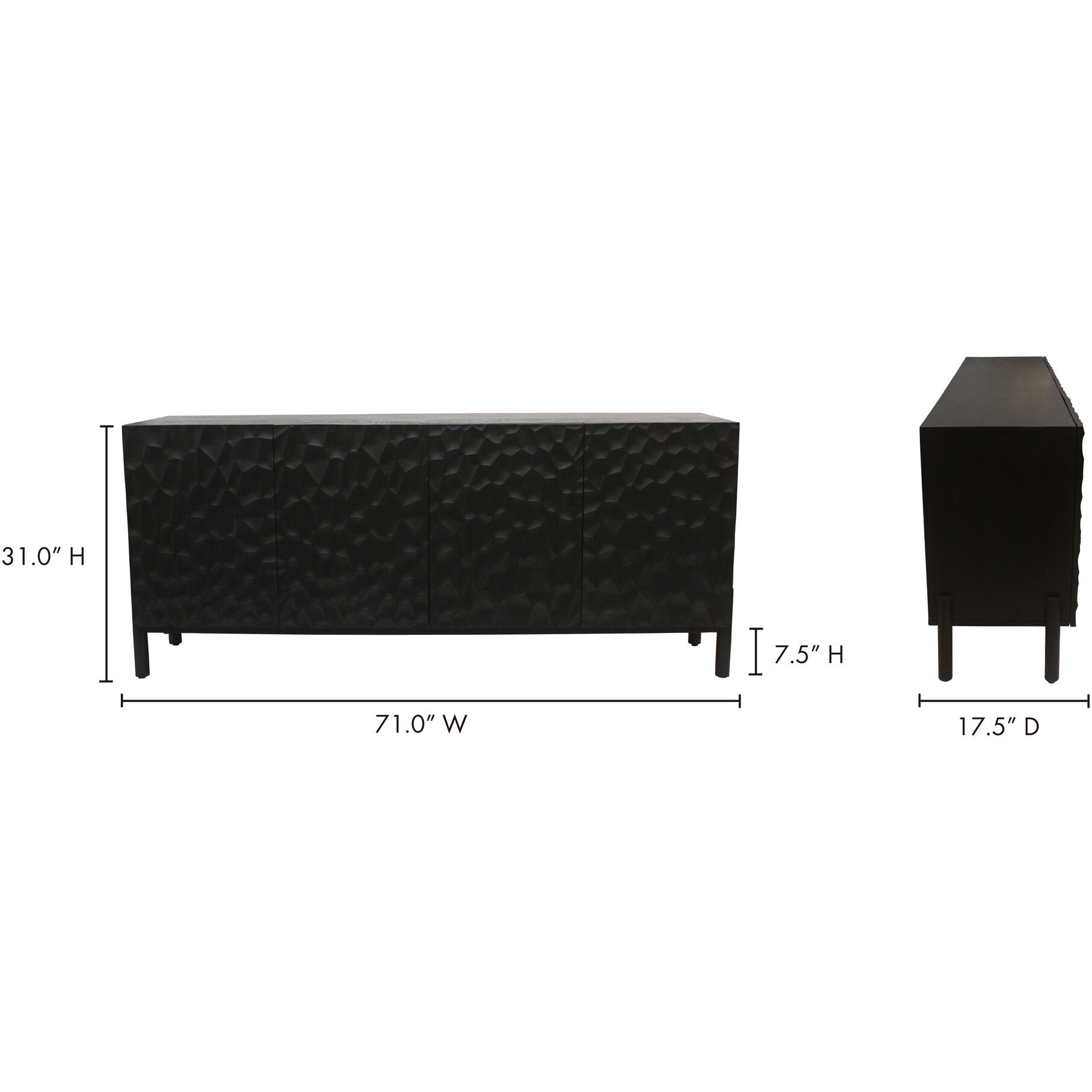 Misaki 71 X 17.75 inch Black Sideboard
