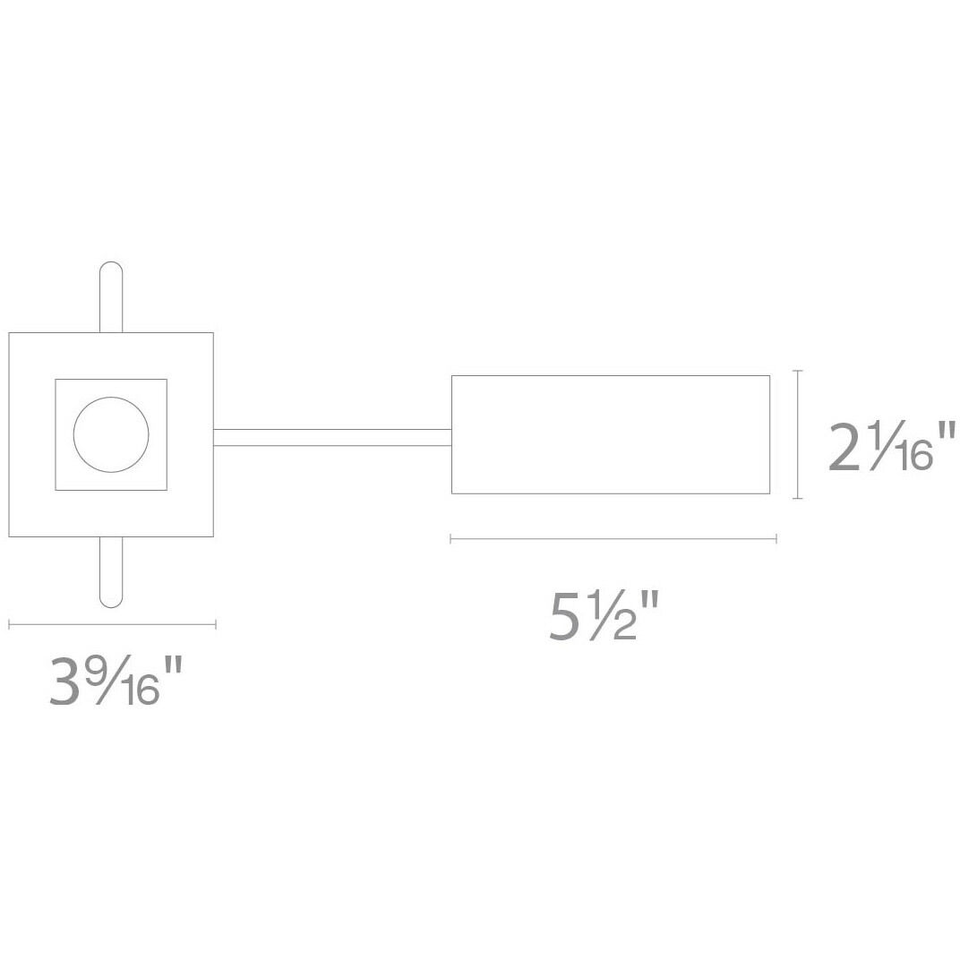 Ocularc LED Module - Driver Brushed Nickel Recessed Trims in Narrow, 2700K, Square