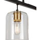 Tyrone 4 Light 42 inch Black and Soft Gold Linear Chandelier Ceiling Light