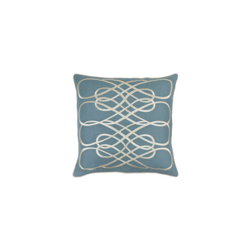 Leah 18 X 18 inch Denim and Beige Throw Pillow