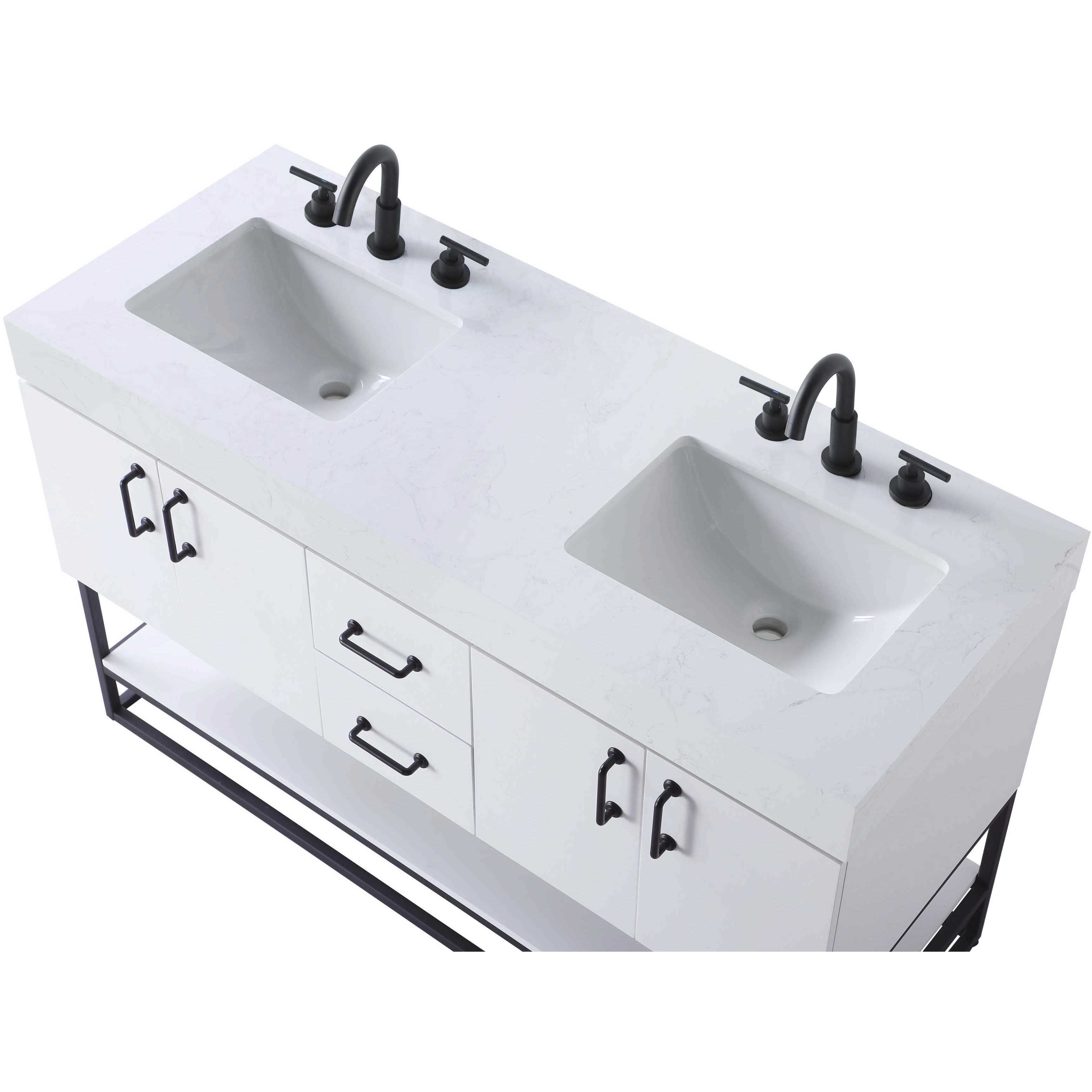 Caroline 54 X 34 inch White Bathroom Vanity Cabinet