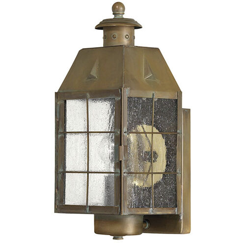 Heritage Nantucket LED 14 inch Aged Brass Outdoor Wall Mount Lantern, Small