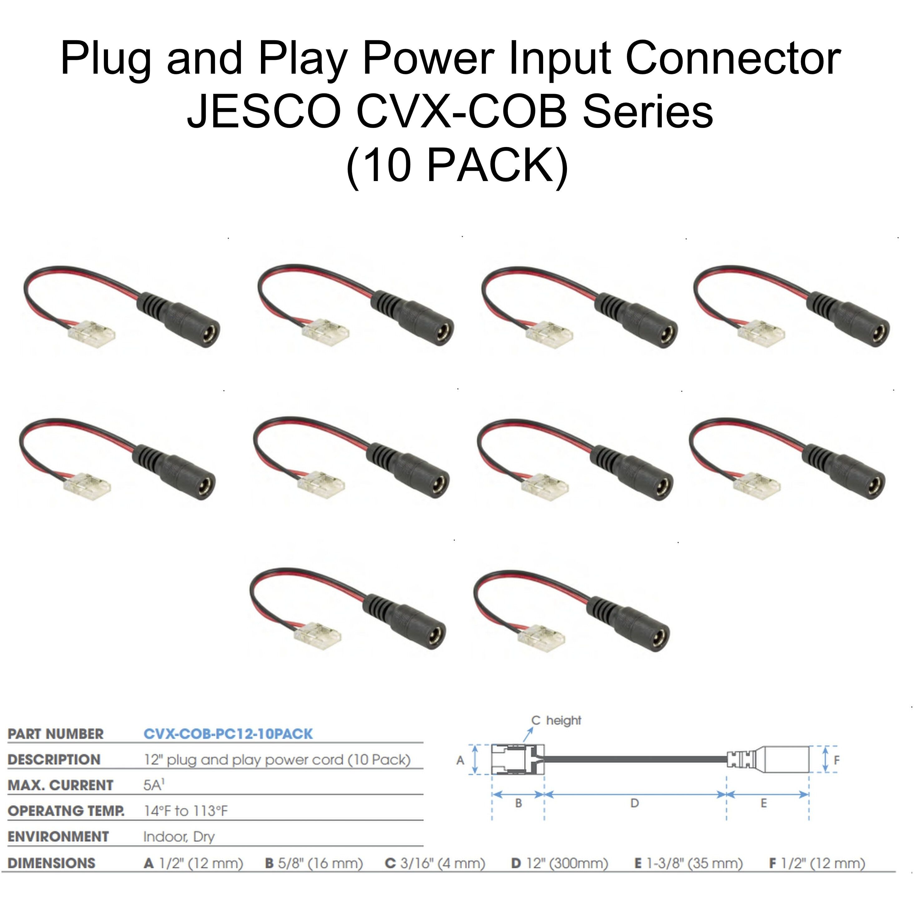 CVX Power Input Connector Cord, Plug n Play