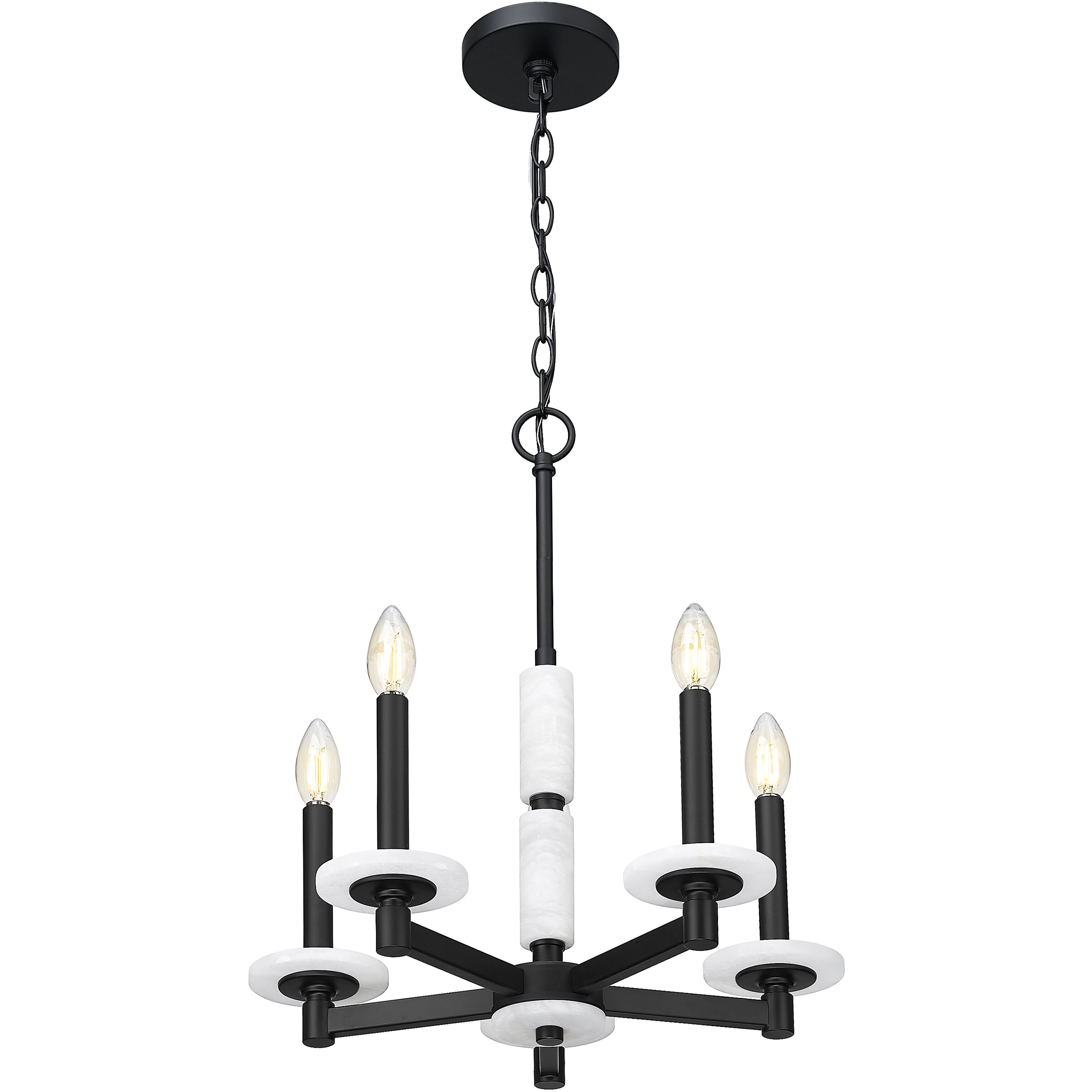 Kaden 5 Light 18 inch Matte Black Chandelier Ceiling Light