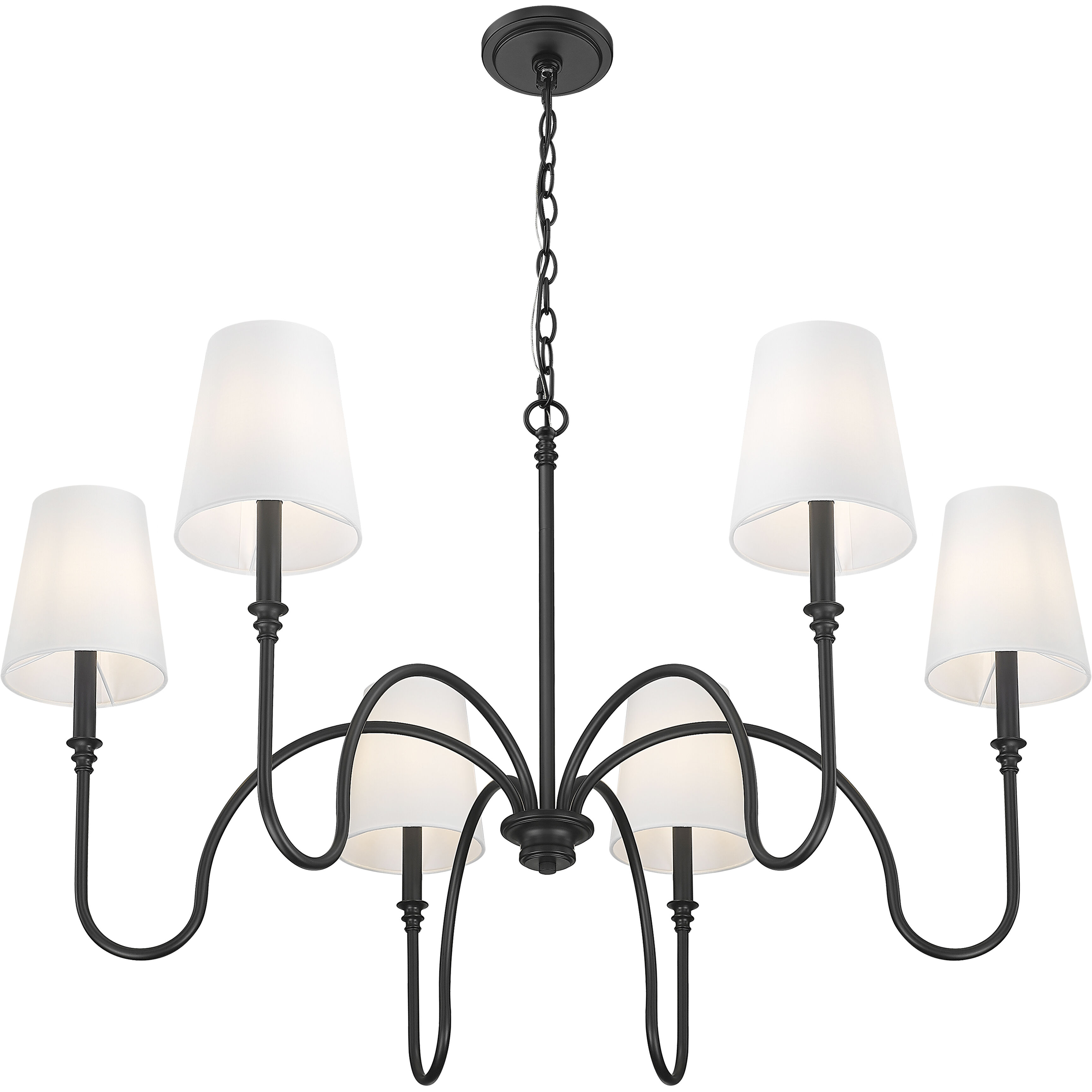 Jisele 6 Light 41.75 inch Matte Black Chandelier Ceiling Light