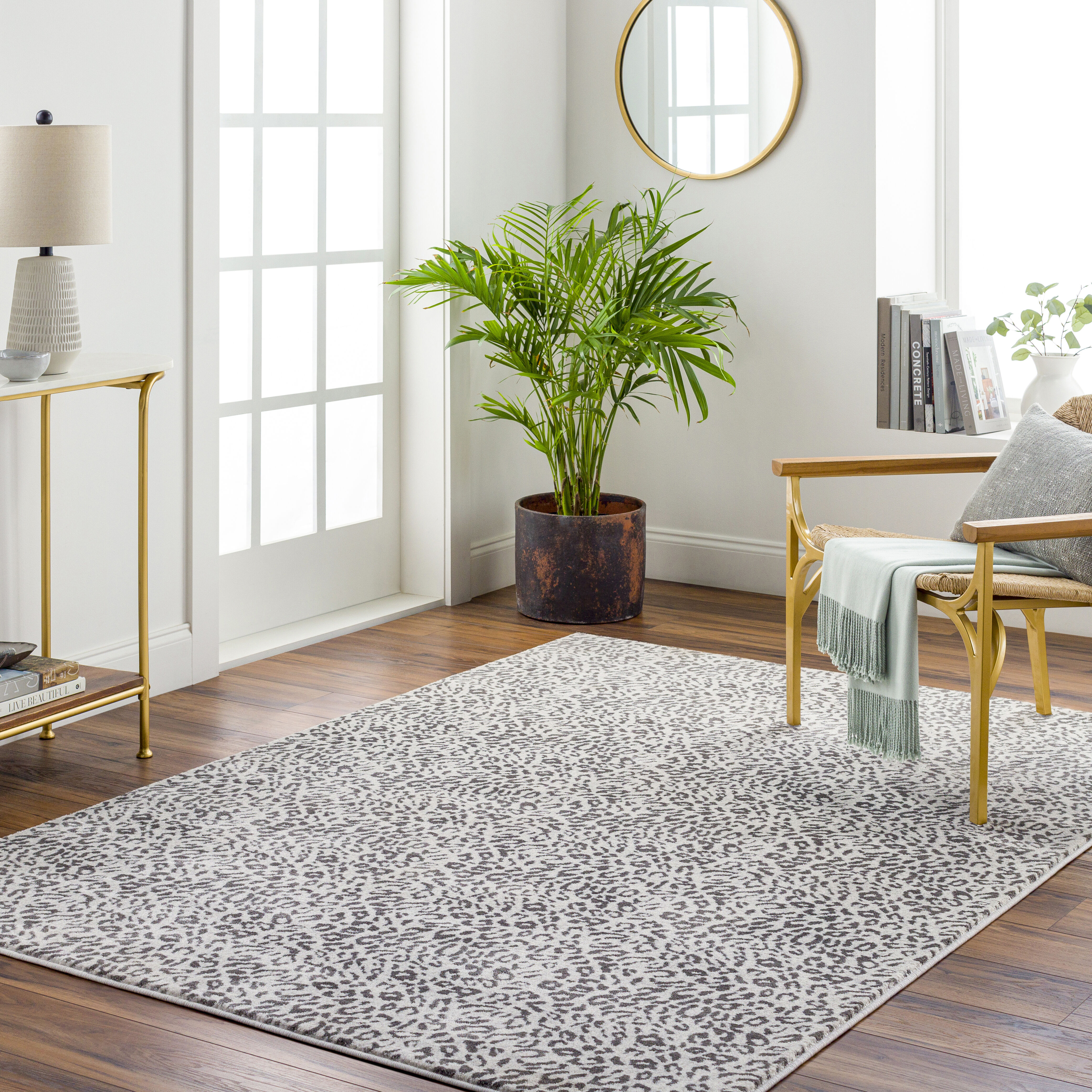 Tibetan 91 X 63 inch Slate Rug, Rectangle