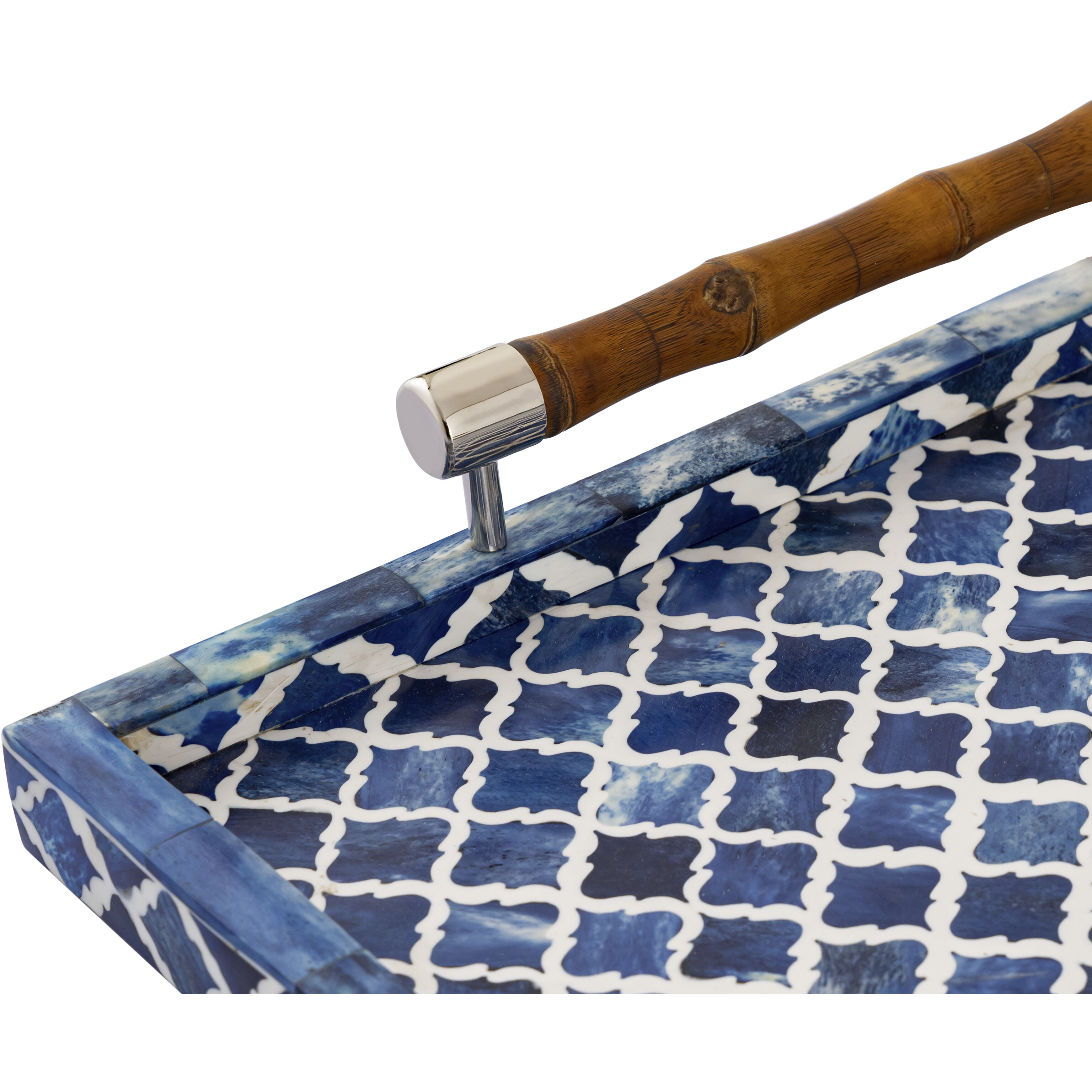 Tucker Blue with Polished Nickel and Natural Tray