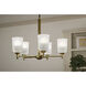 Shailene 5 Light Natural Brass Chandelier Ceiling Light, 1 Tier, Medium